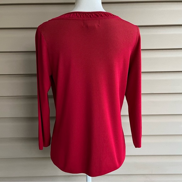 •Elementz• Cranberry Three Quarter Sleeve Pullover Top - Size Medium - Picture 5 of 6